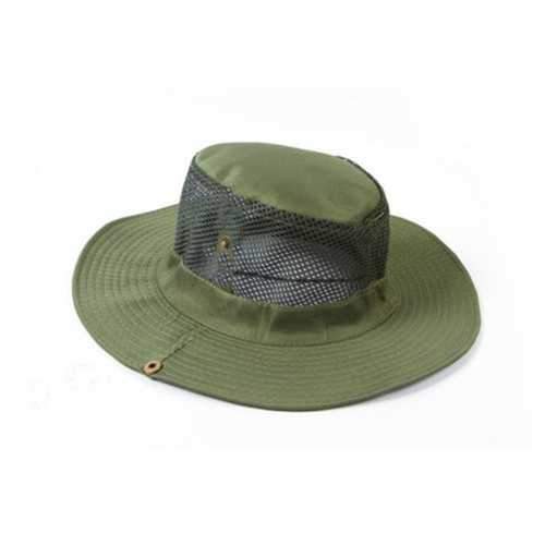 Unsiex Mesh Polyester Wide Brim Fishing Gardening Cap Sunshade Breathable Quick Dry Hat