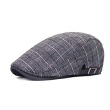 Unisex Cotton Grid Blank Newsboy Beret Hat Duckbill Golf Flat Buckle Cabbie Cap For Men Women