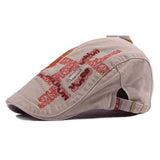 Unisex Cotton Embroidery Washed Newsboy Beret Hat Duckbill Golf Flat Buckle Cabbie Cap For Men Women
