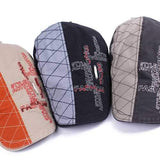 Unisex Cotton Embroidery Washed Newsboy Beret Hat Duckbill Golf Flat Buckle Cabbie Cap For Men Women