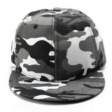 Unisex Camo Canvas Green Gray Camouflage Baseball Cap Adjustable Hip-hop Hat Flat Snapback