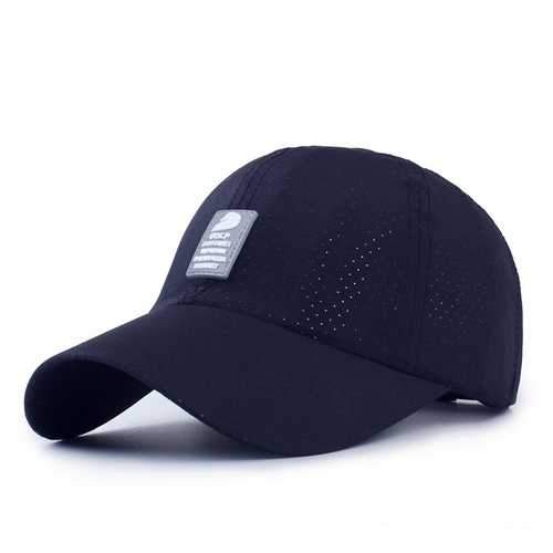 Unisex Men Women Polyester Quick Dry Hole Baseball Cap Breathable Adjustable Outdoor Sport Hats