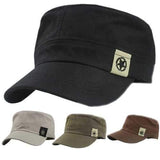 Mens Army Military Star Adjustable Stitching Retro Hat Women Vintage Nylon Washed Flat Cap