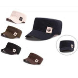 Mens Army Military Star Adjustable Stitching Retro Hat Women Vintage Nylon Washed Flat Cap