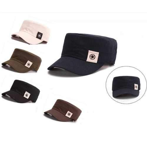 Mens Army Military Star Adjustable Stitching Retro Hat Women Vintage Nylon Washed Flat Cap