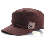 Mens Army Military Star Adjustable Stitching Retro Hat Women Vintage Nylon Washed Flat Cap