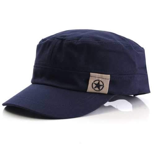 Mens Army Military Star Adjustable Stitching Retro Hat Women Vintage Nylon Washed Flat Cap