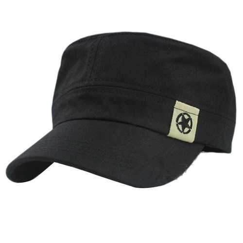 Mens Army Military Star Adjustable Stitching Retro Hat Women Vintage Nylon Washed Flat Cap