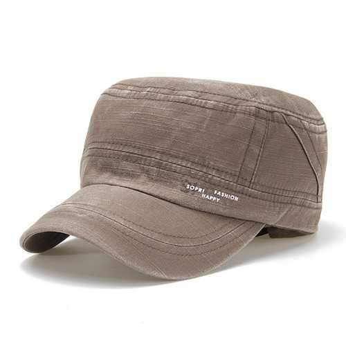 Vintage Military Men Outdoor Cotton Blend Plain  Army Hat Adjustable Flat Cap