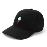 Letter Black Hat Hip-hop Kpop Curved Strap Back Baseball Cap Adjustable for Women Men
