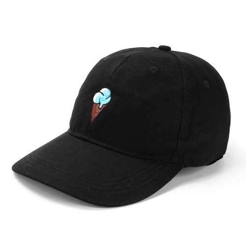 Letter Black Hat Hip-hop Kpop Curved Strap Back Baseball Cap Adjustable for Women Men