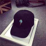 Letter Black Hat Hip-hop Kpop Curved Strap Back Baseball Cap Adjustable for Women Men