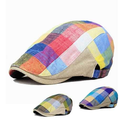 Unisex Cotton Colorful Blank Newsboy Beret Hat Duckbill Golf Flat Buckle Cabbie Cap For Men Women