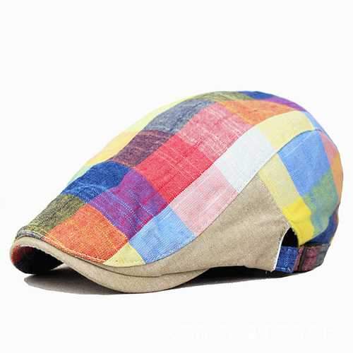 Unisex Cotton Colorful Blank Newsboy Beret Hat Duckbill Golf Flat Buckle Cabbie Cap For Men Women