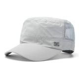 Men Black Ivory Polyester Mesh Army Plain Hat Snapback Caps
