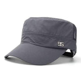 Men Black Ivory Polyester Mesh Army Plain Hat Snapback Caps