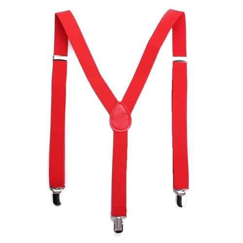 Men Women Clip-on Suspenders Elastic Y-Shape Adjustable Braces Solids
