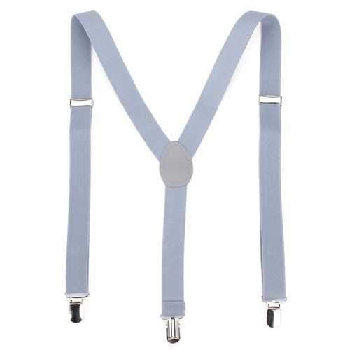 Men Women Clip-on Suspenders Elastic Y-Shape Adjustable Braces Solids