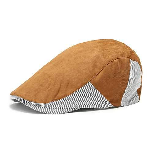 Unisex Men Women Corduroy Cotton Beret Hat Buckle Adjustable Paper Boy Newsboy Cabbie Golf Cap