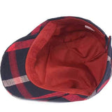Unisex Men Women Cotton Stripe Newsboy Beret Cap Flat Buckle Cowboy Cabbie Hat