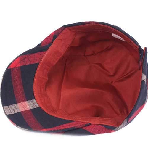Unisex Men Women Cotton Stripe Newsboy Beret Cap Flat Buckle Cowboy Cabbie Hat