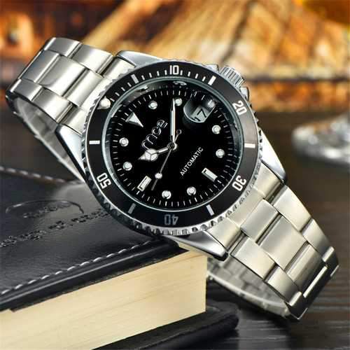 MCE 60034 Man Self-wind Mechanical Auto Date Stainless Steel Luxury Business Wrist Watch