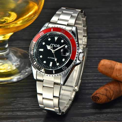 MCE 60034 Man Self-wind Mechanical Auto Date Stainless Steel Luxury Business Wrist Watch