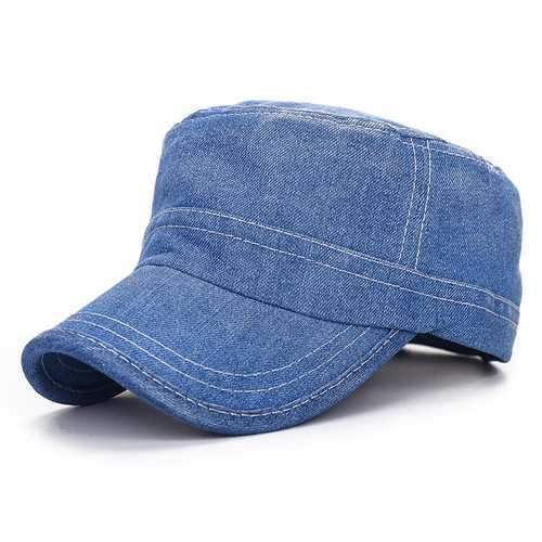 Unisex Denim Jeans Washed Adjustable Baseball Cap Flat Snapback Hat For Men Women