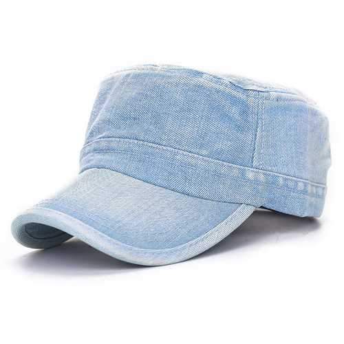 Unisex Denim Jeans Washed Adjustable Baseball Cap Flat Snapback Hat For Men Women