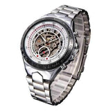 MCE 60275 Luxury Male Self-wind Mechanical Watches Stainless Steel Roman Numeral Wrist Watch