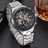MCE 60275 Luxury Male Self-wind Mechanical Watches Stainless Steel Roman Numeral Wrist Watch