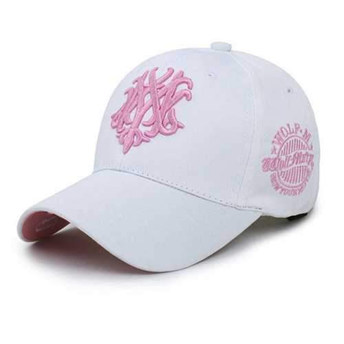 Men Cotton Blend Embroidery Wolf Baseball Bboy Cap