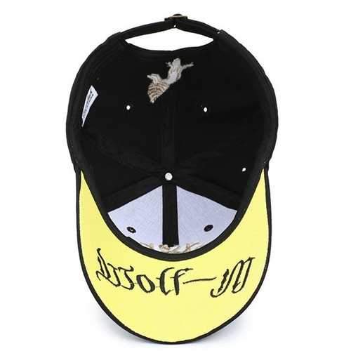 Men Cotton Blend Embroidery Wolf Baseball Bboy Cap