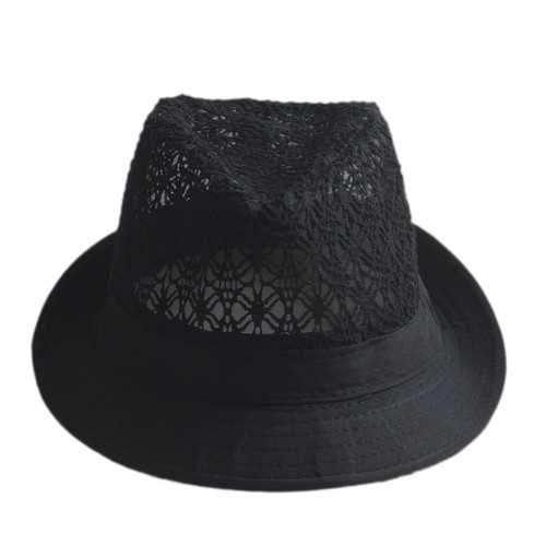 Men Women Wide Brim Fedora Jazz Hat Hollow Top Summer Beach Cap Jazz Gentleman Hats