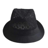 Men Women Wide Brim Fedora Jazz Hat Hollow Top Summer Beach Cap Jazz Gentleman Hats