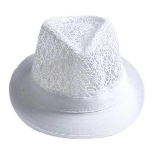 Men Women Wide Brim Fedora Jazz Hat Hollow Top Summer Beach Cap Jazz Gentleman Hats