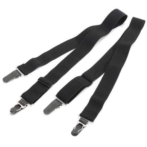 Men Black Military Y Shirt Socks Stays Adjustable Garter