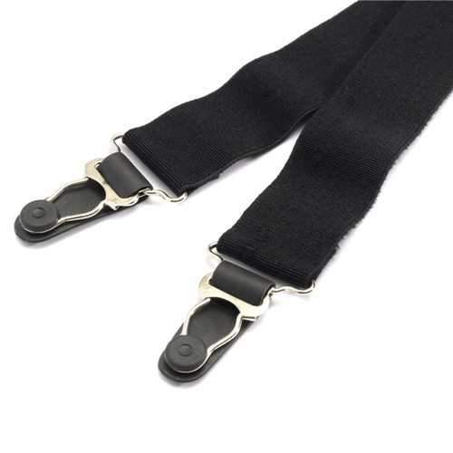 Men Black Military Y Shirt Socks Stays Adjustable Garter