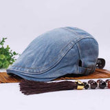 Unisex Beret Peaked Cap Jean Cowboy Hat Washed Denim Cotton Advance Casual Hats