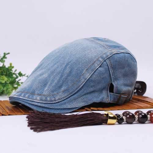 Unisex Beret Peaked Cap Jean Cowboy Hat Washed Denim Cotton Advance Casual Hats