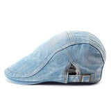 Unisex Beret Peaked Cap Jean Cowboy Hat Washed Denim Cotton Advance Casual Hats