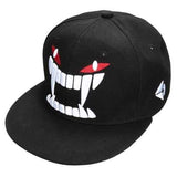 Mens Big Tooth Hiphop Hats Adjustable Flat Snapback Baseball Women Dance Cap