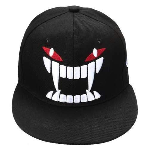 Mens Big Tooth Hiphop Hats Adjustable Flat Snapback Baseball Women Dance Cap