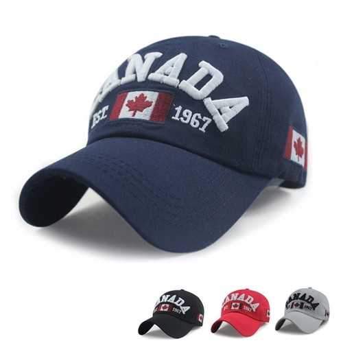 Unisex Casual Promotion Hat Canada Embroidery Baseball Cap Flag Snapback Adjuatable Hat