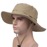Men Women Taslon Wide Brim Outdoor Fishing Quick Drying Bucket Cap UV Protection Sun Hat