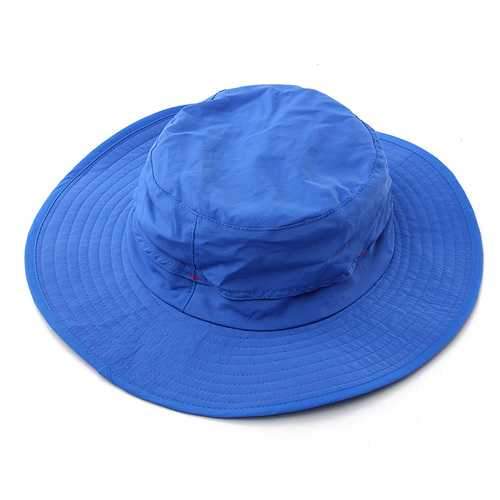 Men Women Taslon Wide Brim Outdoor Fishing Quick Drying Bucket Cap UV Protection Sun Hat