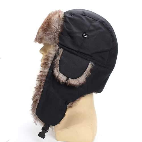 Unisex Russian Faux Fur Pilot Trapper Cap Outdoor Ski Ear Protective Hat