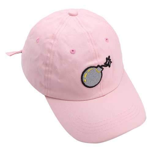 Women Unisex Bomb Embroidery Cotton Baseball Cap Sport Curved Snapback Hip-hop Cap