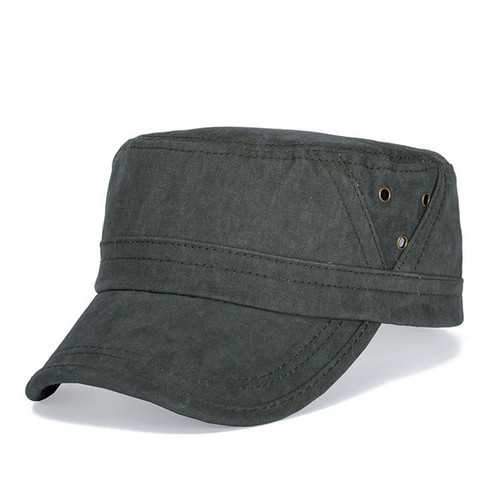 Men Cotton Flat Vintage Washed Cap Air Hole Stitching Retro Hat