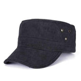 Men Cotton Flat Vintage Washed Cap Air Hole Stitching Retro Hat